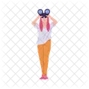 Femme Vecteur Jumelles Icône
