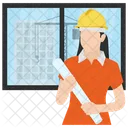 Femme Architecte Ingenieur Civil Gestion De La Construction Icône