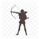 Archer Silhouette Guerrier Icône