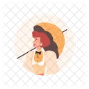 Victorienne Femme Parapluie Icône