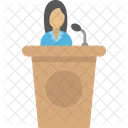 Femme Conference Discours Icon