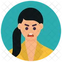 Femme en colère  Icône