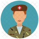 Militaire Medical Femme Icône