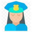 Femme Policier Officier Icon