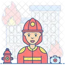 Femme Pompier Sauteur De Fumee Pompier Icône