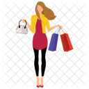Femme Shopping Shopping Femmes Femmes Icône