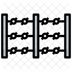 Fence Icon - Download in Colored Outline Style