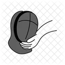Black Monochrome Holding Fence Mask Illustration Fence Barrier Icon
