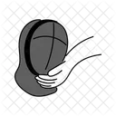 Black Monochrome Holding Fence Mask Illustration Fence Barrier Symbol