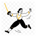 Fencer Fight Athlete Icon