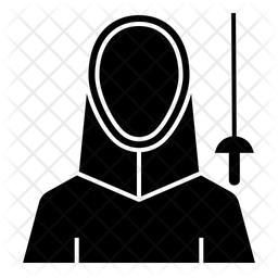 Fencer Player Icon - Download in Glyph Style