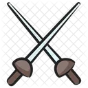 펜싱 십자가 칼 전쟁 상징 아이콘