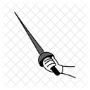 Black Monochrome Fencing Excercise Illustration Fencing Sport Icon