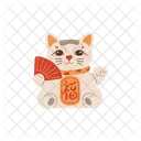 Cat Maneki Neko Vector Icon