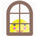 Fenster Lacheln Glas Symbol