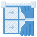 Fenster Vorhang Haus Symbol