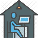 Von Zu Hause Aus Arbeiten Computer Telearbeit Symbol