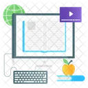 Fernunterricht Online Lernen Lernanwendung Symbol