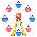 Amusement Ferris Wheel Blue Icon