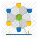 Ferris Wheel Atomium Landmark Icon
