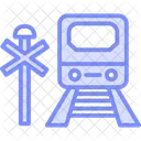 Icono De Linea De Ferrocarril De Duotono Icono