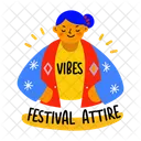 Festival Attire Dress Apparel Icon