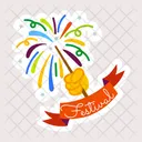 Hand Sparklers Bengal Light Festival Banner Icon