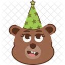 お祝いのクマの頭  アイコン