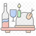 Festive Meal Lineal Color Icon Icon