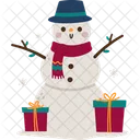 お祝いの雪だるま  アイコン