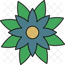 Feuilles Fleur Fleur Feuillue Petales Verts Icon