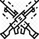 Tirs Croises Armes A Feu Bataille Icône