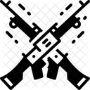 Tirs Croises Armes A Feu Bataille Icône