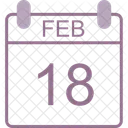 Fevereiro Calendario Data Icon