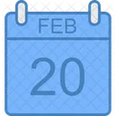 Fevereiro Dia Calendario Icon