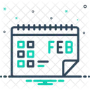 Fevereiro Calendario Data Ícone