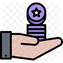 Fichas en la mano  Icono