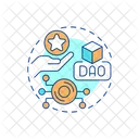 Descentralizado Token Autonomo Ícone
