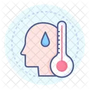 Knopffieber Hohe Temperatur Symptom Coronavirus Symbol