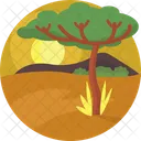 Nature Field Sunset Icon