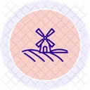 Field With Windmill Field Windmill Icon