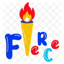 Fierce Word Burning Torch Fire Torch Icon