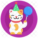 Gato De Cumpleanos Cumpleanos De Mascota De Gato De Fiesta Cumpleanos De Gatito Icono