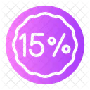 Fifteen Percent Percent Discount Icon