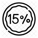 Fifteen Percent Percent Discount Icon