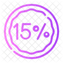 Fifteen Percent Percent Discount Icon