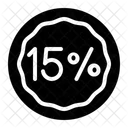 Fifteen Percent Percent Discount Icon