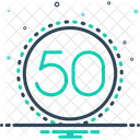 Fifty Number Count Quinquagenarian Icon