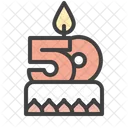 Fifty Birthday Cake  Icon