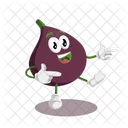 Mascotte Du Logo De La Figue En Pose Haute Icône